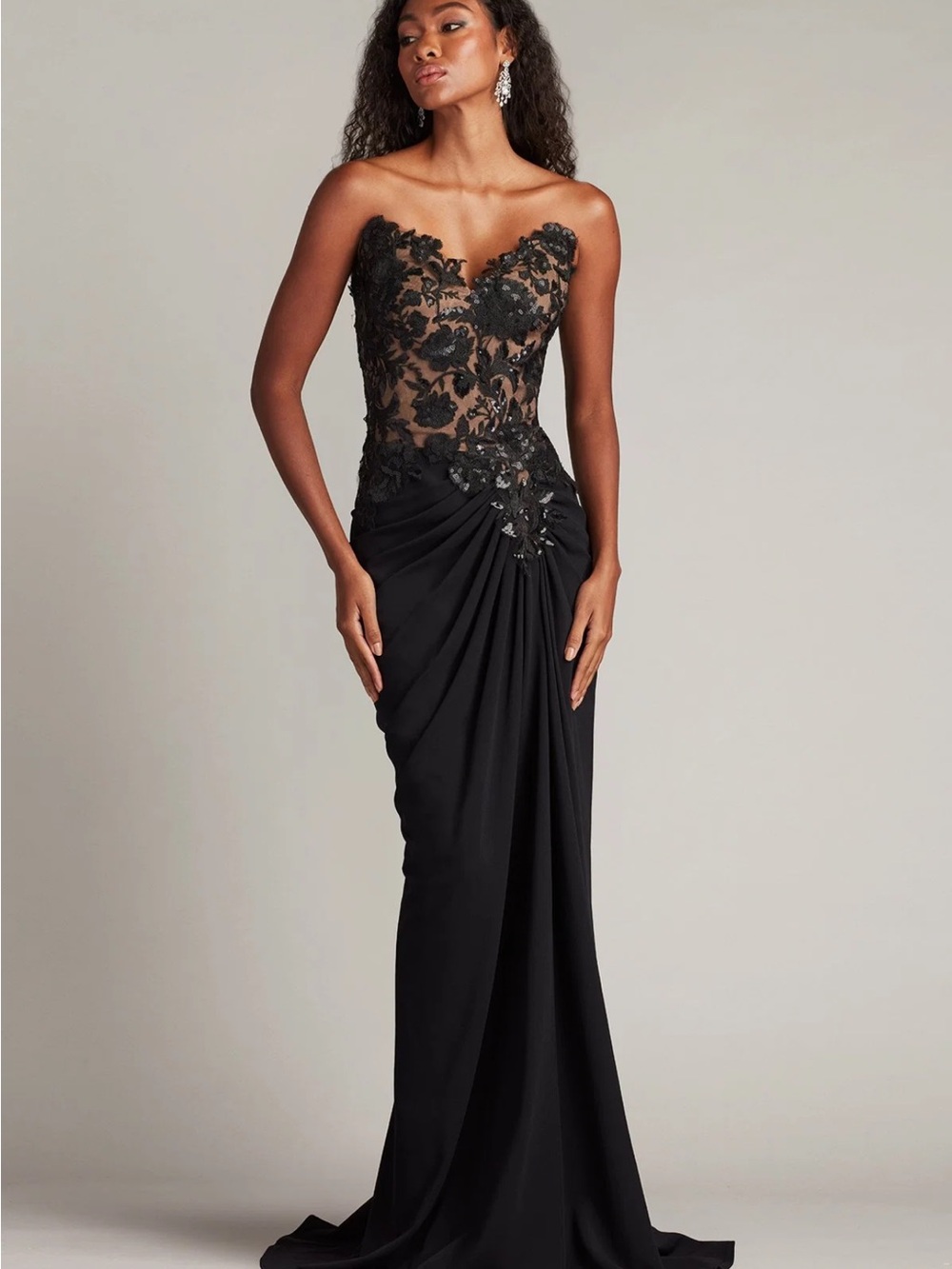 ✨NEW✨Tadashi Shoji Dresden Gown Maxi Dress Black